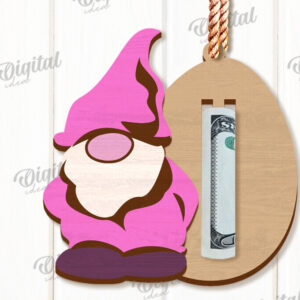 Intra απο ξύλο plywood 3mm-4mm πάχος - Πασχαλινό Gnome Money Holder Cut Laser Δίασταση 15x15 cm INTRAFABR-118030558