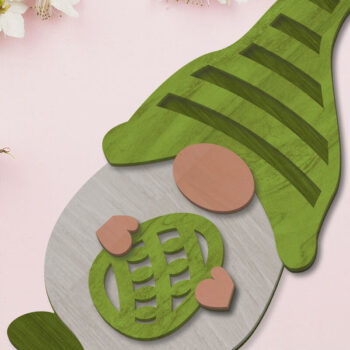 Intra απο ξύλο plywood 3mm-4mm πάχος - Πασχαλινό Gnome, Πολυστρωματικό κοπής με λέιζερ Δίασταση 34x7 cm INTRAFABR-90558740 - Image 3