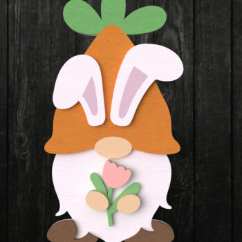 Intra απο ξύλο plywood 3mm-4mm πάχος - Πασχαλινό Gnome με Καρότο Καπέλο Δίασταση 30x20 cm INTRAFABR-115771648 - Image 1