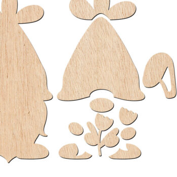 Intra απο ξύλο plywood 3mm-4mm πάχος - Πασχαλινό Gnome με Καρότο Καπέλο Δίασταση 30x20 cm INTRAFABR-115771648 - Image 2