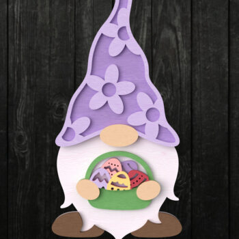 Intra απο ξύλο plywood 3mm-4mm πάχος - Πασχαλινό Gnome με καλάθι αυγών Δίασταση 30x20 cm INTRAFABR-115771685 - Image 1