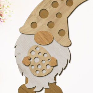 Intra απο ξύλο plywood 3mm-4mm πάχος - Πασχαλινό Gnome με κομμένο  αυγών Δίασταση 34x7 cm INTRAFABR-90358892