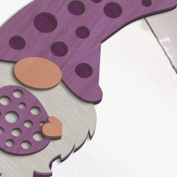 Intra απο ξύλο plywood 3mm-4mm πάχος - Πασχαλινό Gnome με κομμένο αυγών Δίασταση 34x7 cm INTRAFABR-90358892 - Image 3