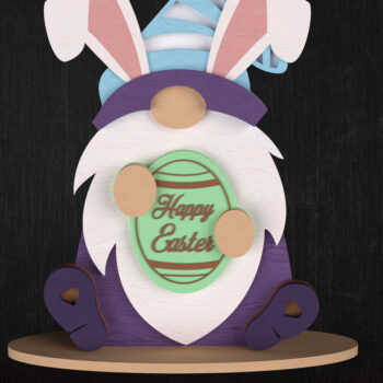 Intra απο ξύλο plywood 3mm-4mm πάχος - Πασχαλινό Gnome με αυγό  Δίασταση 6x6 cm INTRAFABR-116418921 - Image 1