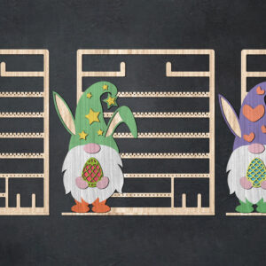 Intra απο ξύλο plywood 3mm-4mm πάχος - Σετ σταντ σκουλαρίκια Πασχαλινά στοιχειά Δίασταση 3x3 cm INTRAFABR-26345345