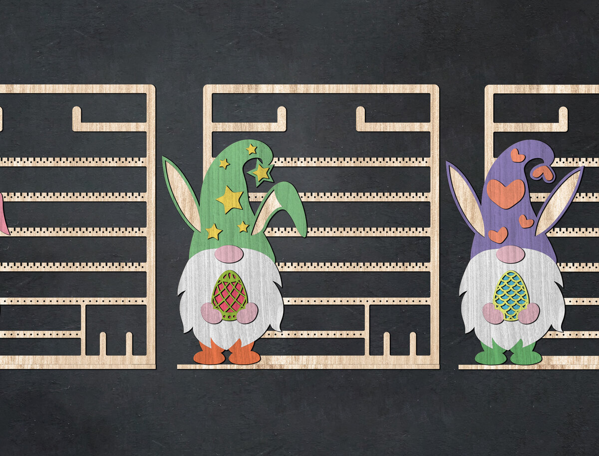 Intra απο ξύλο plywood 3mm-4mm πάχος - Σετ σταντ σκουλαρίκια Πασχαλινά στοιχειά Δίασταση 3x3 cm INTRAFABR-26345345