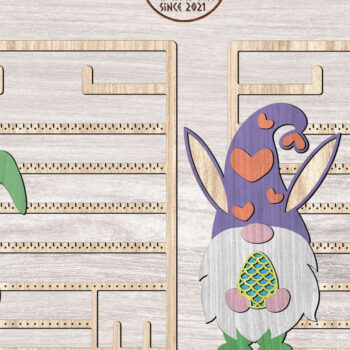 Intra απο ξύλο plywood 3mm-4mm πάχος - Σετ σταντ σκουλαρίκια Πασχαλινά στοιχειά Δίασταση 3x3 cm INTRAFABR-26345345 - Image 2