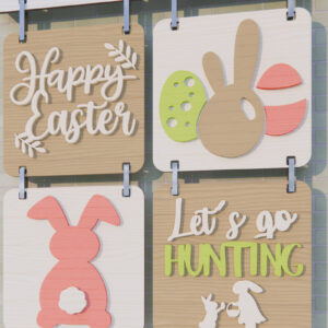 Intra απο ξύλο plywood 3mm-4mm πάχος - Πασχαλινή Κρεμαστή εναλλάξιμη πινακίδα  Δίασταση 15x15 cm INTRAFABR-88149336