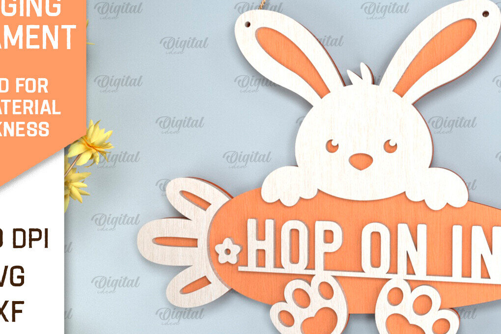 Intra απο ξύλο plywood 3mm-4mm πάχος - Πασχαλινό Κρεμαστό στολίδι με λέιζερ Δίασταση 6x6 cm INTRAFABR-93078281