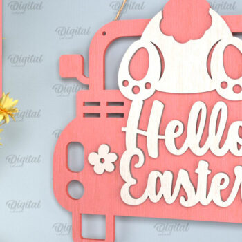 Intra απο ξύλο plywood 3mm-4mm πάχος - Πασχαλινό Κρεμαστό στολίδι με λέιζερ Δίασταση 6x6 cm INTRAFABR-93078486 - Image 1