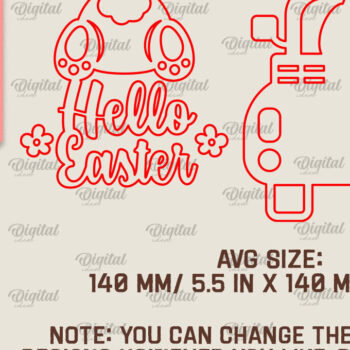 Intra απο ξύλο plywood 3mm-4mm πάχος - Πασχαλινό Κρεμαστό στολίδι με λέιζερ Δίασταση 6x6 cm INTRAFABR-93078486 - Image 2