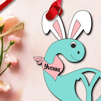 Intra απο ξύλο plywood 3mm-4mm πάχος - Πασχαλινό εορταστικό γράμμα Y  Dino Basket Δίασταση 6x6 cm INTRAFABR-112447146 - Image 3