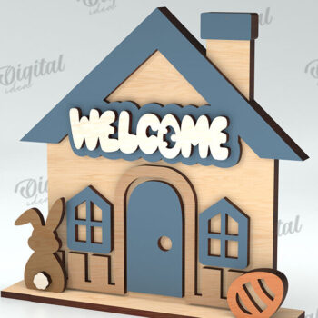 Intra απο ξύλο plywood 3mm-4mm πάχος - Πασχαλινό σπίτι . Tiny House  Δίασταση 15x15 cm INTRAFABR-115442781 - Image 1