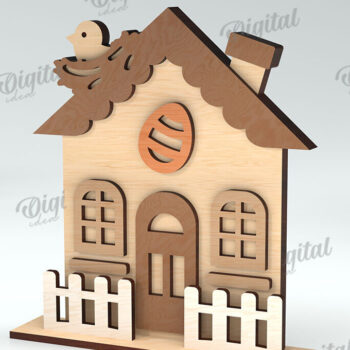 Intra απο ξύλο plywood 3mm-4mm πάχος - Πασχαλινό σπίτι . Tiny House  Δίασταση 15x15 cm INTRAFABR-115442875 - Image 1