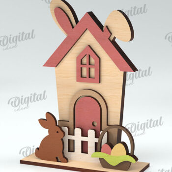 Intra απο ξύλο plywood 3mm-4mm πάχος - Πασχαλινό σπίτι . Tiny House  Δίασταση 15x15 cm INTRAFABR-115442900 - Image 1