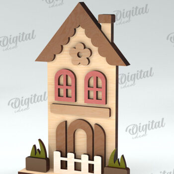 Intra απο ξύλο plywood 3mm-4mm πάχος - Πασχαλινό σπίτι . Tiny House  Δίασταση 15x15 cm INTRAFABR-115442926 - Image 1