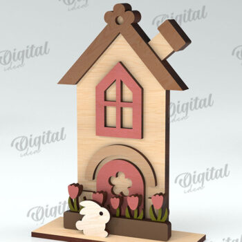 Intra απο ξύλο plywood 3mm-4mm πάχος - Πασχαλινό σπίτι . Tiny House  Δίασταση 15x15 cm INTRAFABR-115442954 - Image 1