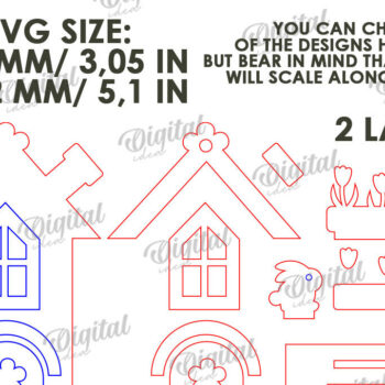 Intra απο ξύλο plywood 3mm-4mm πάχος - Πασχαλινό σπίτι . Tiny House  Δίασταση 15x15 cm INTRAFABR-115442954 - Image 2