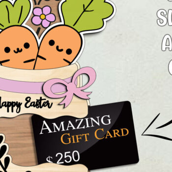 Intra απο ξύλο plywood 3mm-4mm πάχος - Πασχαλινό Βάζο Δώρο Κάρτα Χρήματα Κάτοχος Λαγουδάκι Δίασταση 15x15 cm INTRAFABR-114081730 - Image 2