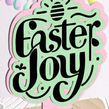 Intra απο ξύλο plywood 3mm-4mm πάχος - Easter Joy Spring Στολίδι Laser Cut  Δίασταση 6x6 cm INTRAFABR-115552183 - Image 1