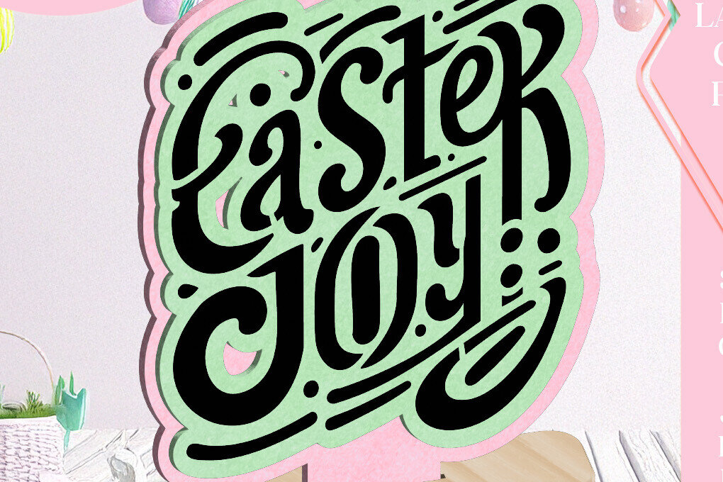 Intra απο ξύλο plywood 3mm-4mm πάχος - Easter Joy Spring Στολίδι Laser Cut  Δίασταση 6x6 cm INTRAFABR-115552197