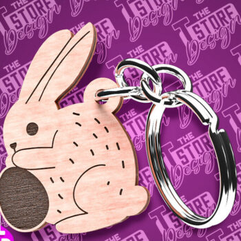 Intra απο ξύλο plywood 3mm-4mm πάχος - Πασχαλινό Σχέδιο Μπρελόκ | Λαγουδάκι του Πάσχα Δίασταση 4x4 cm INTRAFABR-87662633 - Image 1