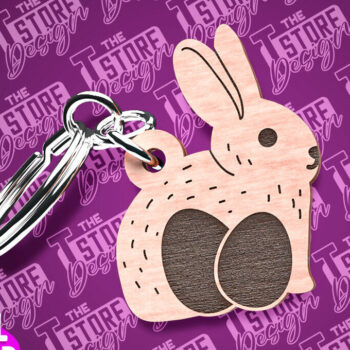 Intra απο ξύλο plywood 3mm-4mm πάχος - Πασχαλινό Σχέδιο Μπρελόκ | Λαγουδάκι του Πάσχα Δίασταση 4x4 cm INTRAFABR-87662706 - Image 3