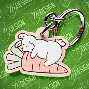 Intra απο ξύλο plywood 3mm-4mm πάχος - Πασχαλινό Σχέδιο Μπρελόκ | Λαγουδάκι του Πάσχα Δίασταση 4x4 cm INTRAFABR-87665496 - Image 1