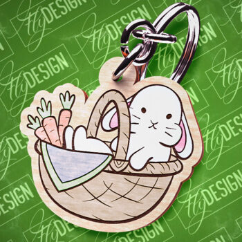 Intra απο ξύλο plywood 3mm-4mm πάχος - Πασχαλινό Σχέδιο Μπρελόκ | Λαγουδάκι του Πάσχα Δίασταση 4x4 cm INTRAFABR-87665611 - Image 1