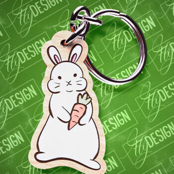 Intra απο ξύλο plywood 3mm-4mm πάχος - Πασχαλινό Σχέδιο Μπρελόκ | Λαγουδάκι του Πάσχα Δίασταση 4x4 cm INTRAFABR-87665652 - Image 4