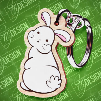 Intra απο ξύλο plywood 3mm-4mm πάχος - Πασχαλινό Σχέδιο Μπρελόκ | Λαγουδάκι του Πάσχα Δίασταση 4x4 cm INTRAFABR-87665652 - Image 9