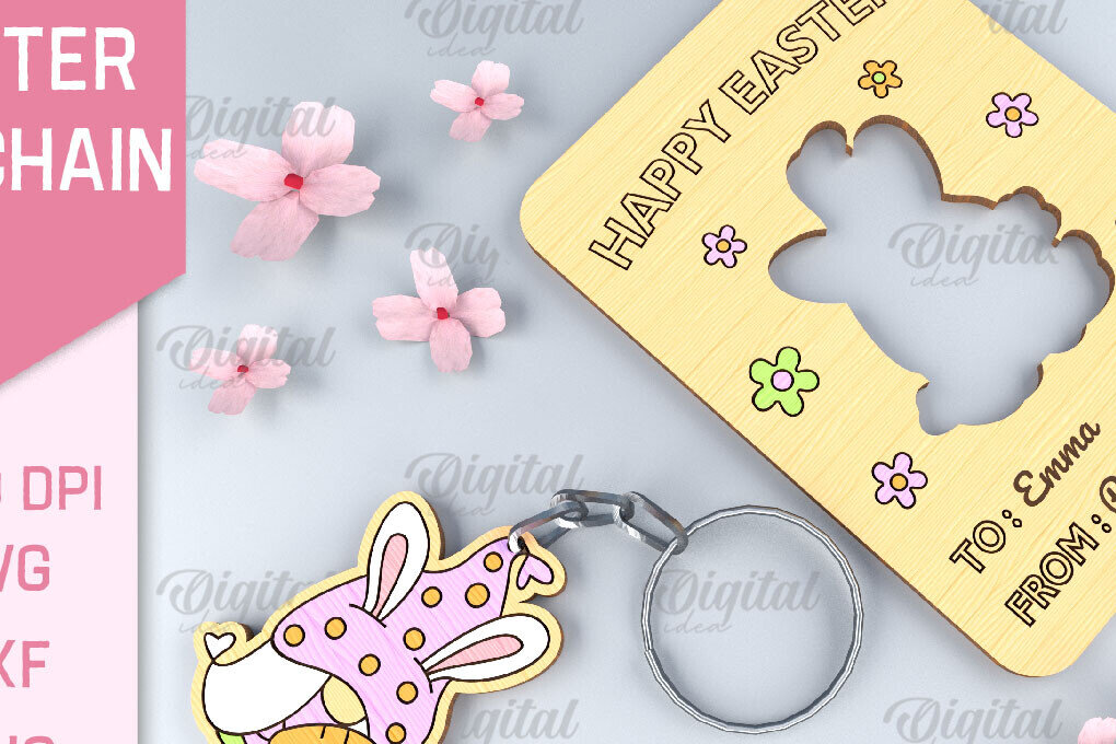 Intra απο ξύλο plywood 3mm-4mm πάχος - Πασχαλινό μπρελόκ. Πασχαλινό μπρελόκ με λέιζερ Δίασταση 4x4 cm INTRAFABR-88126704