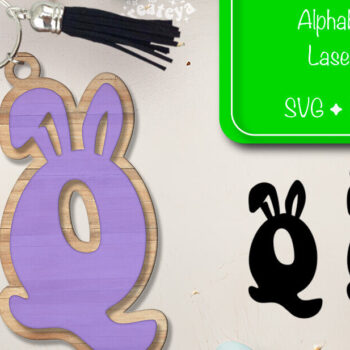 Intra απο ξύλο plywood 3mm-4mm πάχος - Πασχαλινό μπρελόκ με λέιζερ Αλφάβητο Δίασταση 4x4 cm INTRAFABR-92837060 - Image 1