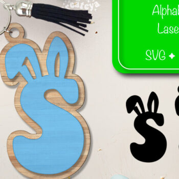 Intra απο ξύλο plywood 3mm-4mm πάχος - Πασχαλινό μπρελόκ με λέιζερ Αλφάβητο Δίασταση 4x4 cm INTRAFABR-92837343 - Image 1