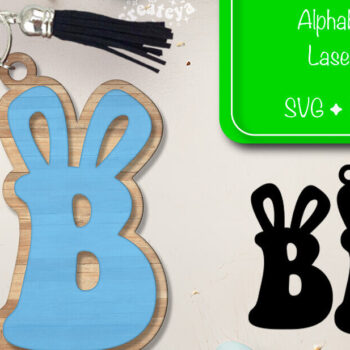 Intra απο ξύλο plywood 3mm-4mm πάχος - Πασχαλινό μπρελόκ με λέιζερ Αλφάβητο Δίασταση 4x4 cm INTRAFABR-92102169 - Image 1