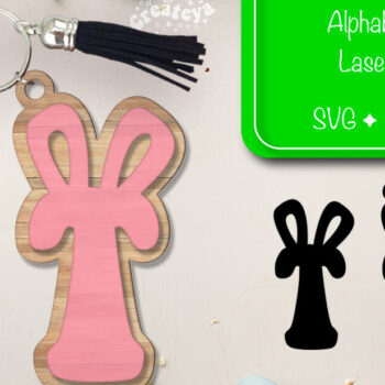 Intra απο ξύλο plywood 3mm-4mm πάχος - Πασχαλινό μπρελόκ με λέιζερ Αλφάβητο Δίασταση 4x4 cm INTRAFABR-92837411 - Image 1