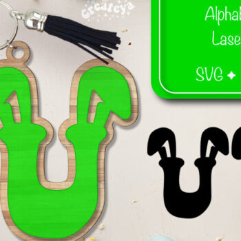 Intra απο ξύλο plywood 3mm-4mm πάχος - Πασχαλινό μπρελόκ με λέιζερ Αλφάβητο Δίασταση 4x4 cm INTRAFABR-92837470 - Image 1