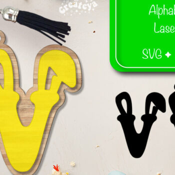 Intra απο ξύλο plywood 3mm-4mm πάχος - Πασχαλινό μπρελόκ με λέιζερ Αλφάβητο Δίασταση 4x4 cm INTRAFABR-92837516 - Image 1