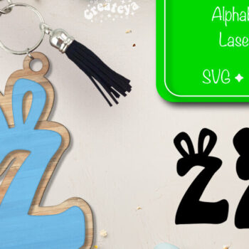 Intra απο ξύλο plywood 3mm-4mm πάχος - Πασχαλινό μπρελόκ με λέιζερ Αλφάβητο Δίασταση 4x4 cm INTRAFABR-92837837 - Image 1