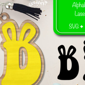 Intra απο ξύλο plywood 3mm-4mm πάχος - Πασχαλινό μπρελόκ με λέιζερ Αλφάβητο Δίασταση 4x4 cm INTRAFABR-92836179 - Image 1