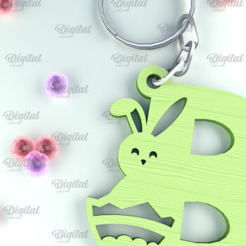 Intra απο ξύλο plywood 3mm-4mm πάχος - Πασχαλινό μπρελόκ με λέιζερ. Γράμμα Β Δίασταση 4x4 cm INTRAFABR-90321737 - Image 1