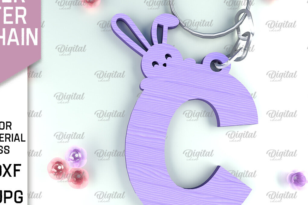 Intra απο ξύλο plywood 3mm-4mm πάχος - Πασχαλινό μπρελόκ με λέιζερ. Γράμμα Γ Δίασταση 4x4 cm INTRAFABR-90321909