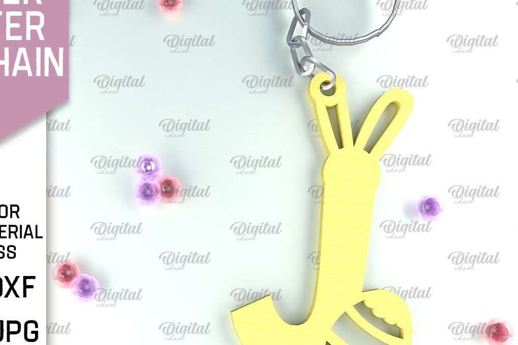 Intra απο ξύλο plywood 3mm-4mm πάχος - Πασχαλινό μπρελόκ με λέιζερ. Γράμμα J Δίασταση 4x4 cm INTRAFABR-90352678