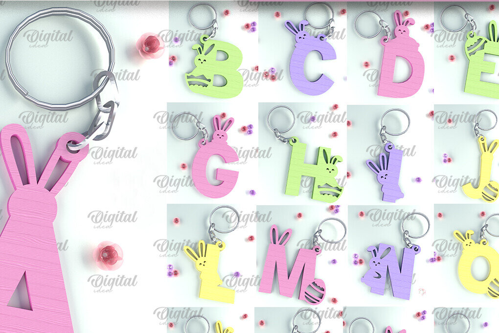 Intra απο ξύλο plywood 3mm-4mm πάχος - Πασχαλινά μπρελόκ Πακέτο κοπής με λέιζερ Δίασταση 4x4 cm INTRAFABR-90349764