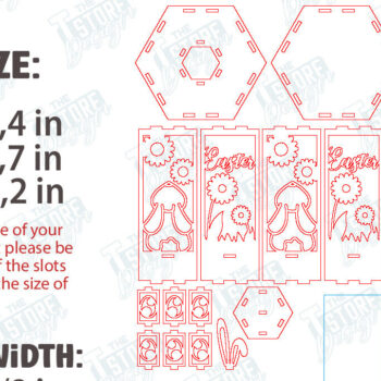 Intra απο ξύλο plywood 3mm-4mm πάχος - Πασχαλινό Φανάρι | 3D Φανάρι |Λαμπτήρας Σκιών Δίασταση 15x15 cm INTRAFABR-116215394 - Image 2