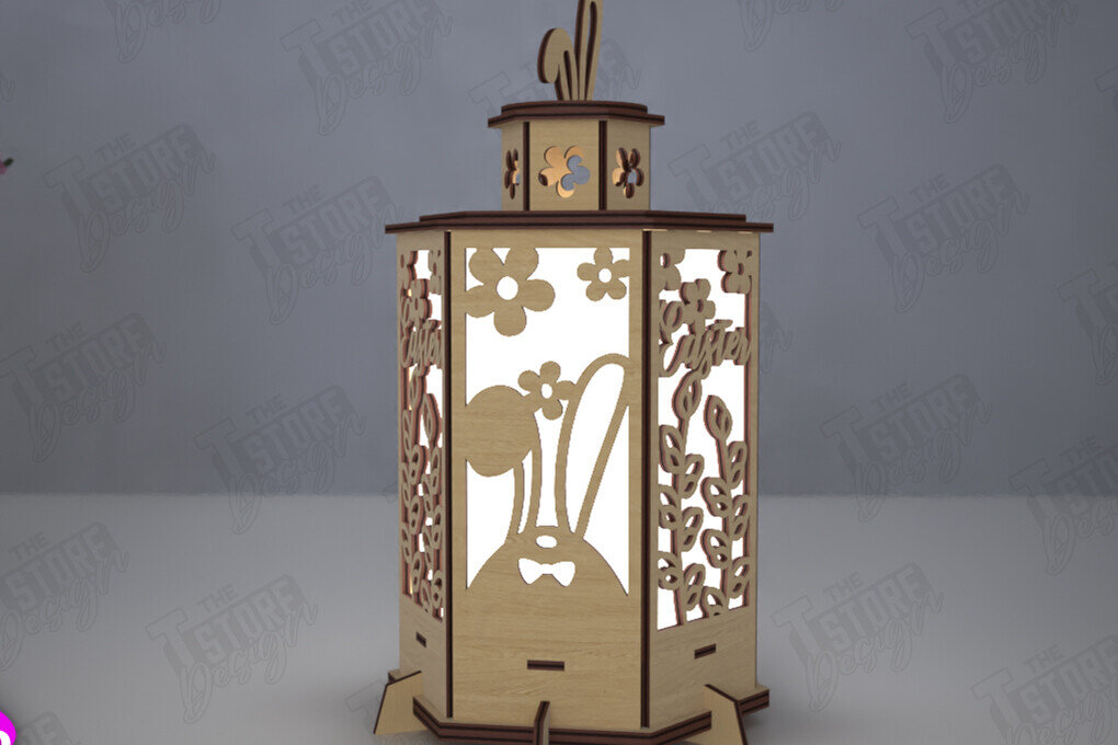 Intra απο ξύλο plywood 3mm-4mm πάχος - Πασχαλινό Φανάρι | 3D Φανάρι |Λαμπτήρας Σκιών Δίασταση 15x15 cm INTRAFABR-116215439