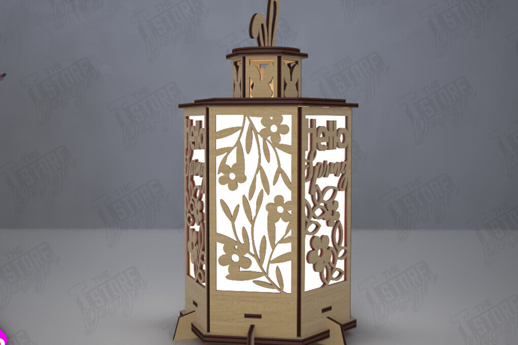 Intra απο ξύλο plywood 3mm-4mm πάχος - Πασχαλινό Φανάρι | 3D Φανάρι |Λαμπτήρας Σκιών Δίασταση 15x15 cm INTRAFABR-116215477