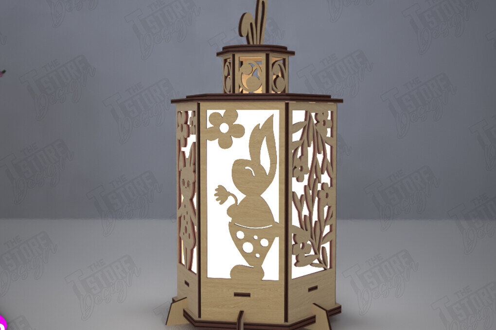 Intra απο ξύλο plywood 3mm-4mm πάχος - Πασχαλινό Φανάρι | 3D Φανάρι |Λαμπτήρας Σκιών Δίασταση 15x15 cm INTRAFABR-116215566