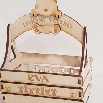 Intra απο ξύλο plywood 3mm-4mm πάχος - Πασχαλινό καλάθι κοπής με λέιζερ, μπολ με κεριά Δίασταση 30x20 cm INTRAFABR-92513211 - Image 3