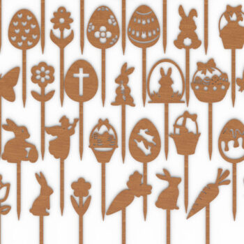 Intra απο ξύλο plywood 3mm-4mm πάχος - Πάσχα Laser Cut Bundle Cake Topper Δίασταση 20x20 cm INTRAFABR-119064626 - Image 1